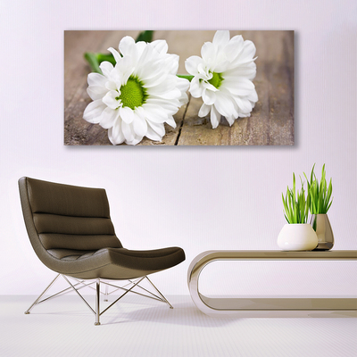Tableaux sur toile Fleurs floral blanc vert