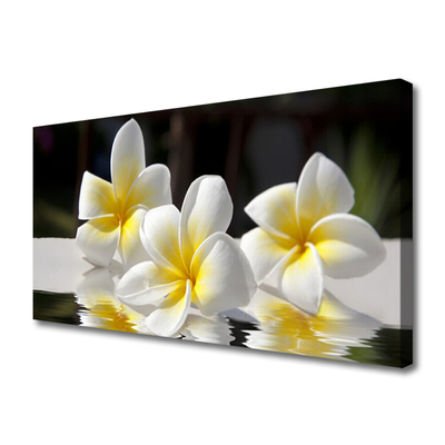 Tableaux sur toile Fleurs floral blanc jaune