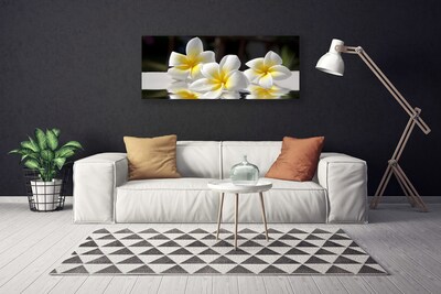 Tableaux sur toile Fleurs floral blanc jaune