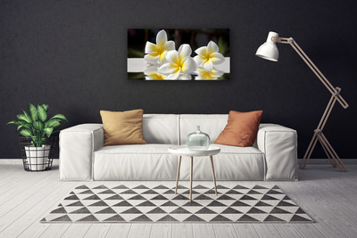 Tableaux sur toile Fleurs floral blanc jaune