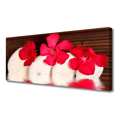 Tableaux sur toile Fleurs pierres floral rouge blanc