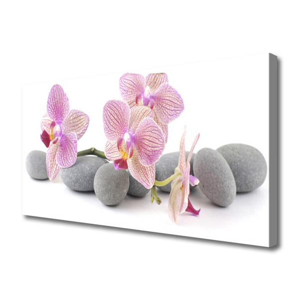 Tableaux sur toile Arbres pierres floral rose gris