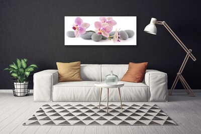 Tableaux sur toile Arbres pierres floral rose gris