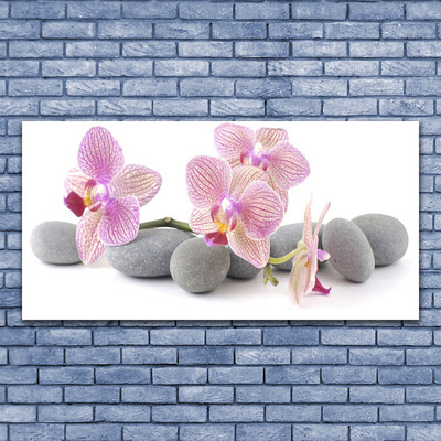 Tableaux sur toile Arbres pierres floral rose gris