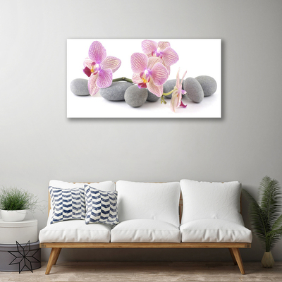 Tableaux sur toile Arbres pierres floral rose gris