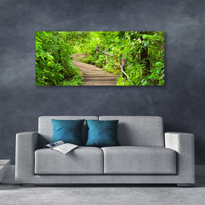 Tableaux sur toile Escaliers nature brun vert