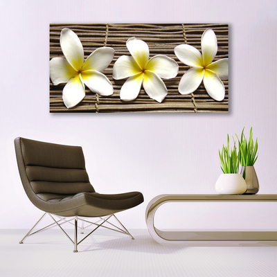 Tableaux sur toile Fleurs floral blanc vert