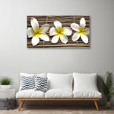 Tableaux sur toile Fleurs floral blanc vert