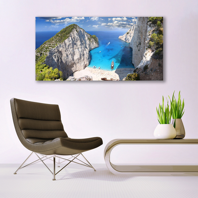 Tableaux sur toile Golfe paysage gris bleu brun vert