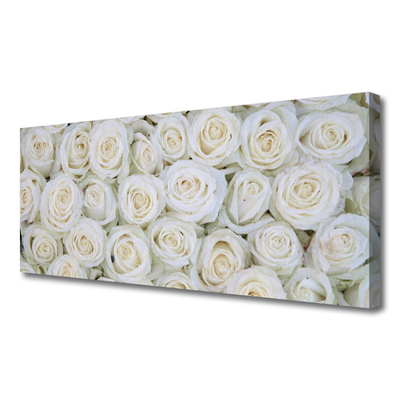 Tableaux sur toile Roses floral blanc