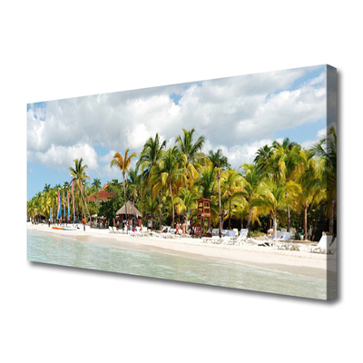 Tableaux sur toile Palmiers plage paysage brun vert