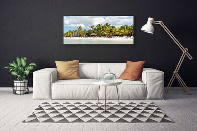 Tableaux sur toile Palmiers plage paysage brun vert