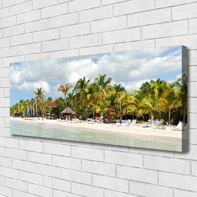 Tableaux sur toile Palmiers plage paysage brun vert