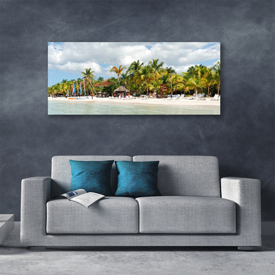 Tableaux sur toile Palmiers plage paysage brun vert