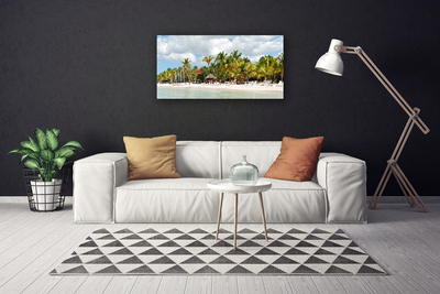 Tableaux sur toile Palmiers plage paysage brun vert