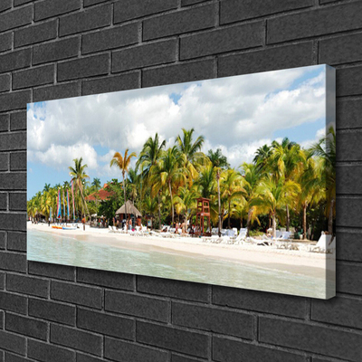 Tableaux sur toile Palmiers plage paysage brun vert