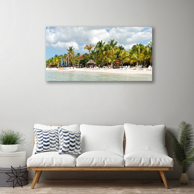 Tableaux sur toile Palmiers plage paysage brun vert