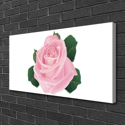 Tableaux sur toile Rose floral rose vert