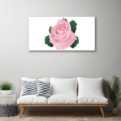Tableaux sur toile Rose floral rose vert