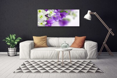 Tableaux sur toile Fleurs floral violet blanc