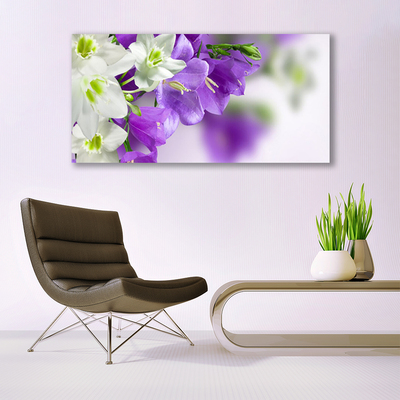 Tableaux sur toile Fleurs floral violet blanc