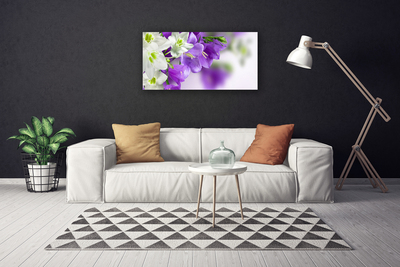 Tableaux sur toile Fleurs floral violet blanc