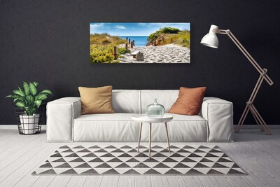 Tableaux sur toile Sentier paysage brun