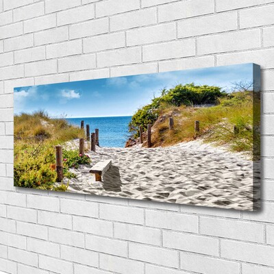 Tableaux sur toile Sentier paysage brun