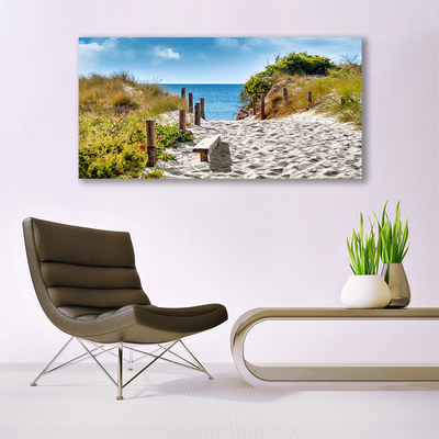 Tableaux sur toile Sentier paysage brun