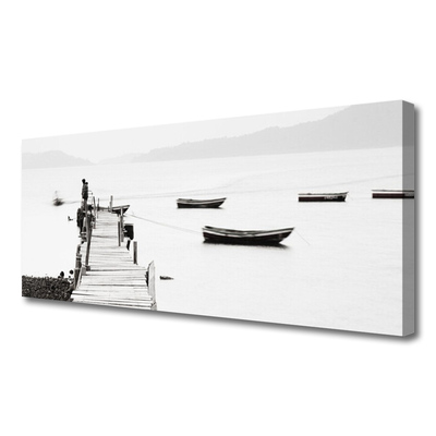 Tableaux sur toile Bateaux pont architecture gris blanc