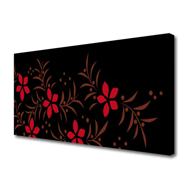 Tableaux sur toile Fleurs art rouge jaune