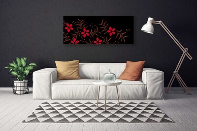 Tableaux sur toile Fleurs art rouge jaune