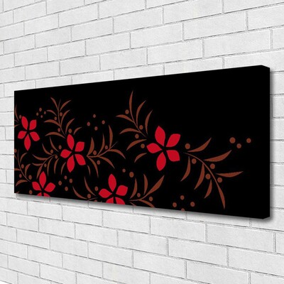 Tableaux sur toile Fleurs art rouge jaune