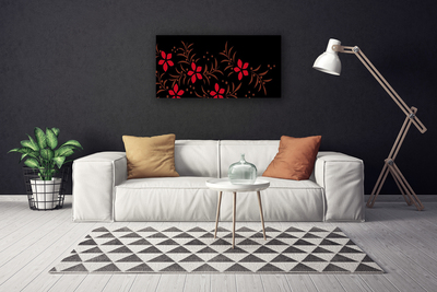 Tableaux sur toile Fleurs art rouge jaune