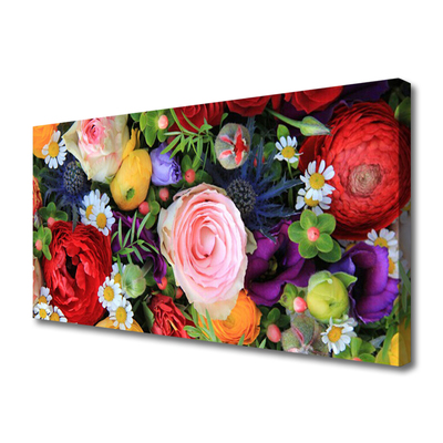 Tableaux sur toile Fleurs floral multicolore