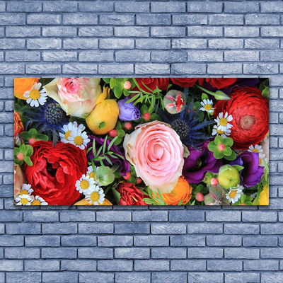 Tableaux sur toile Fleurs floral multicolore