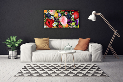 Tableaux sur toile Fleurs floral multicolore