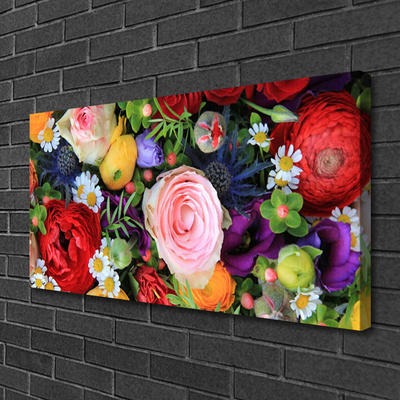 Tableaux sur toile Fleurs floral multicolore