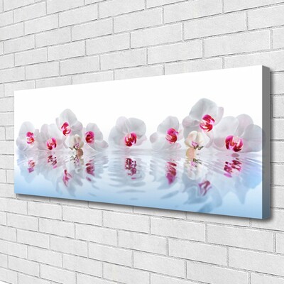 Tableaux sur toile Fleurs art blanc rouge