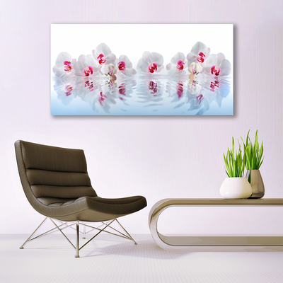 Tableaux sur toile Fleurs art blanc rouge