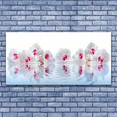 Tableaux sur toile Fleurs art blanc rouge