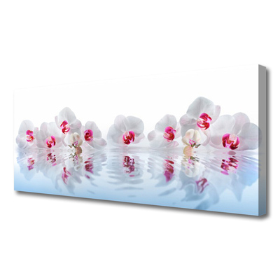 Tableaux sur toile Fleurs art blanc rouge