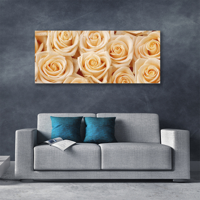 Tableaux sur toile Roses floral jaune