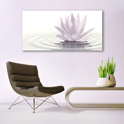 Tableaux sur toile Fleur eau art blanc