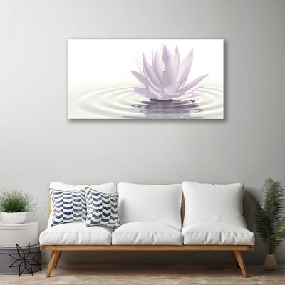 Tableaux sur toile Fleur eau art blanc