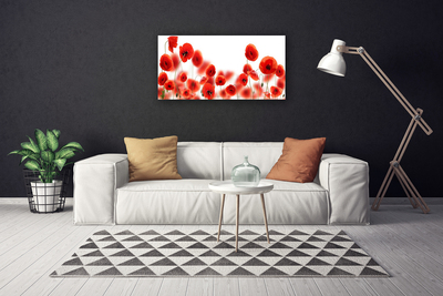 Tableaux sur toile Coquelicots floral rouge vert