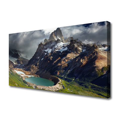 Tableaux sur toile Montagne baie paysage brun vert gris