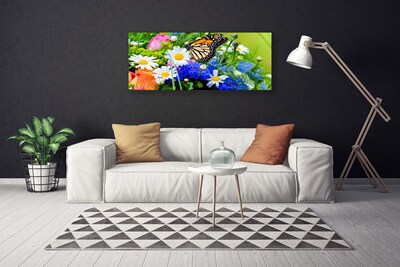 Tableaux sur toile Fleur papillon nature multicolore