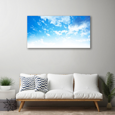 Tableaux sur toile Ciel paysage bleu blanc