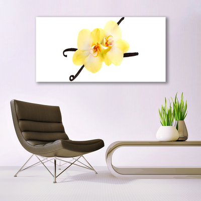 Photo sur toile Fleurs floral blanc jaune brun